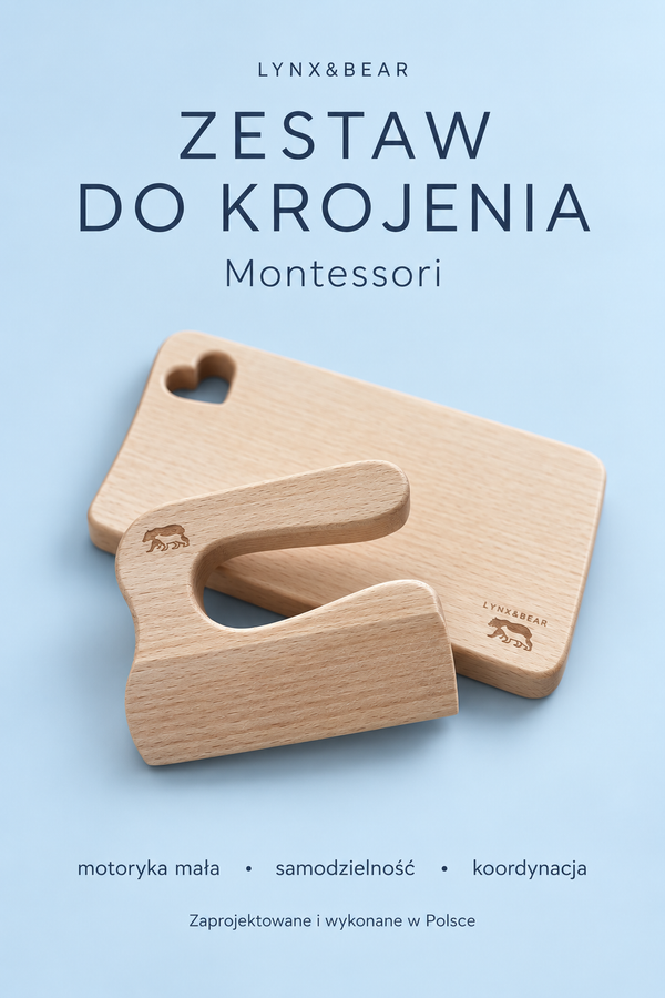 Bukowy nożyk Montessori