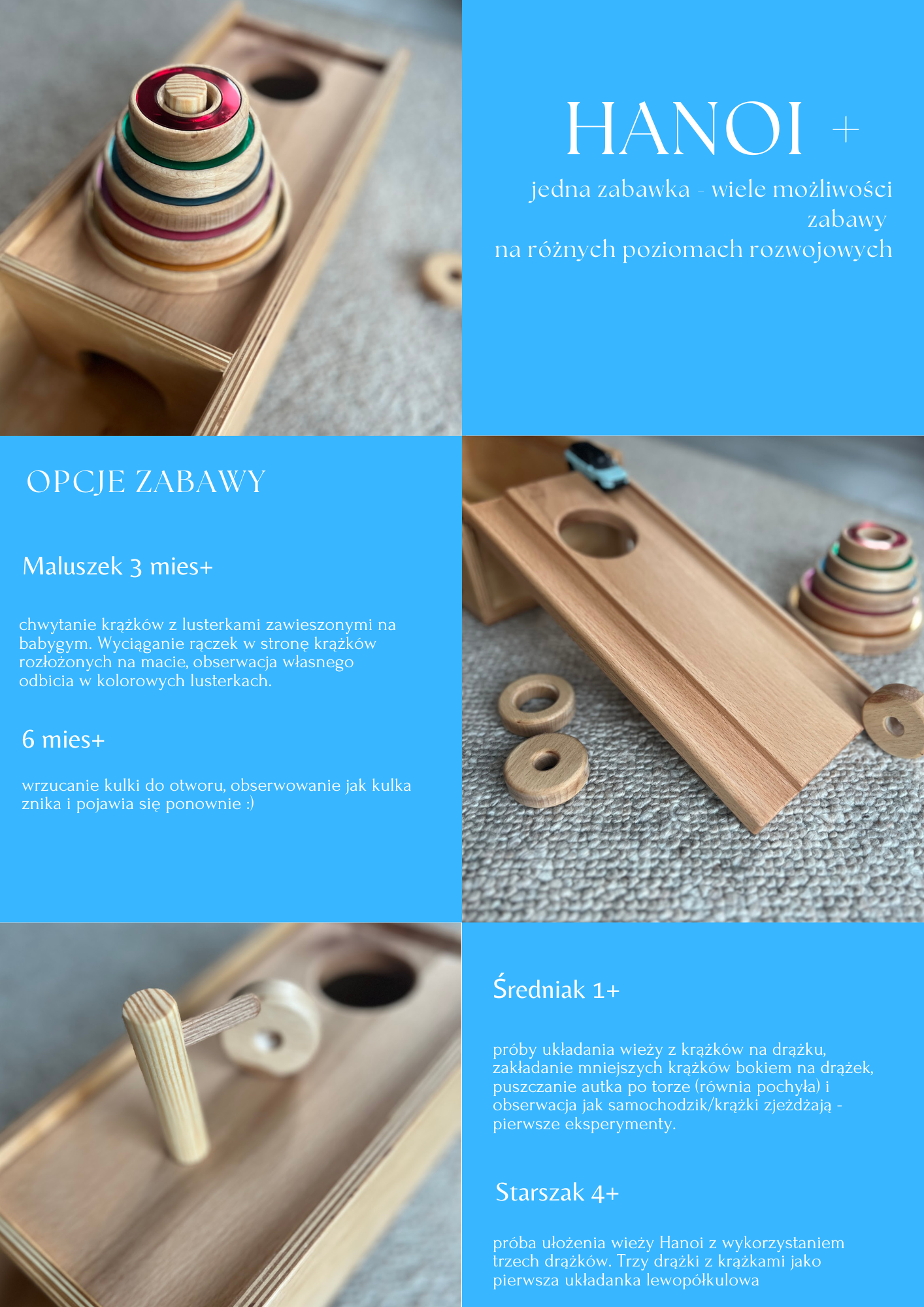 H+ Wieża Hanoi, pudełko z kulką Montessori