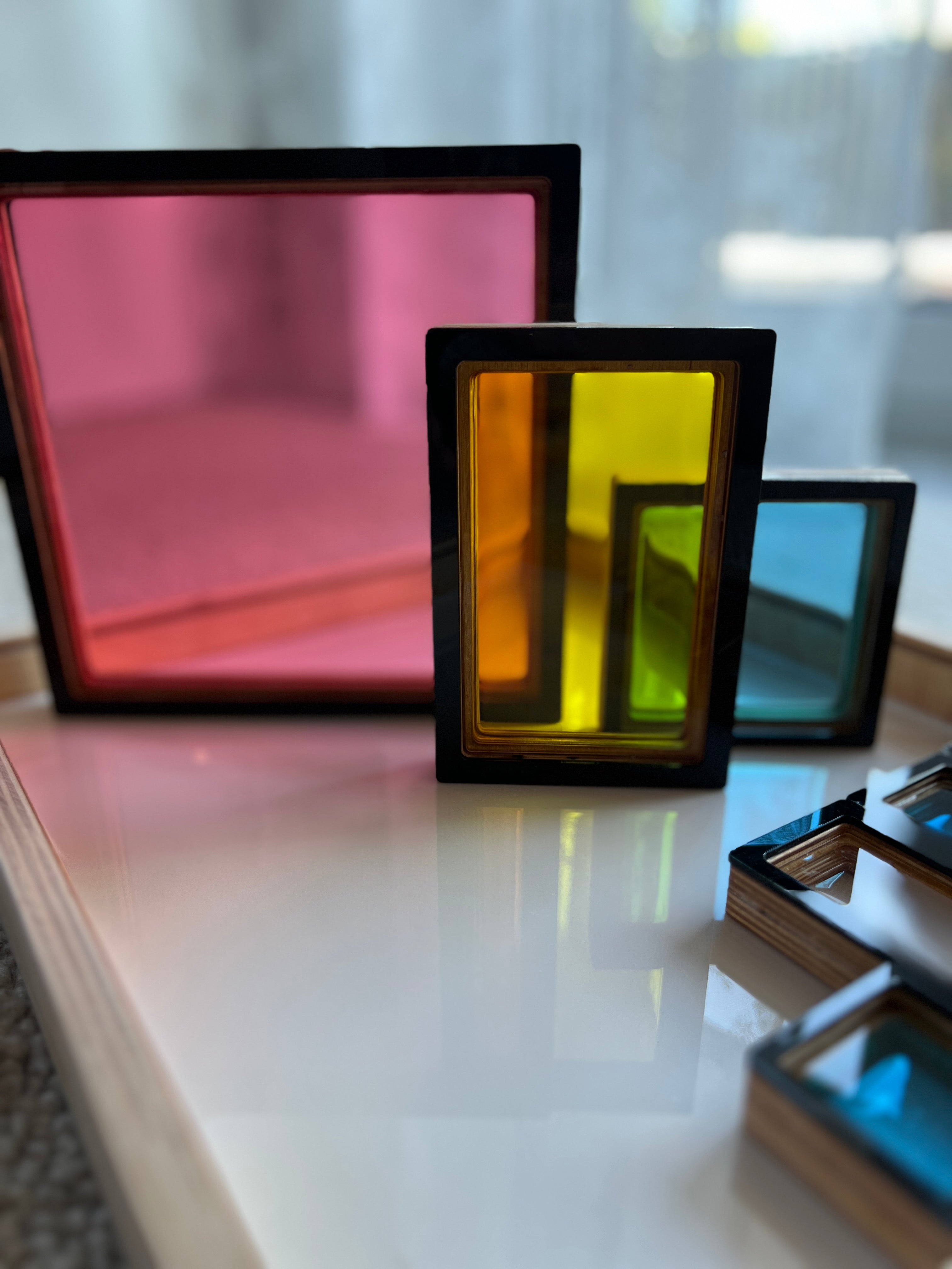Układanka sensoryczna Little Mondrian – Kreatywny sorter geometryczny 3w1