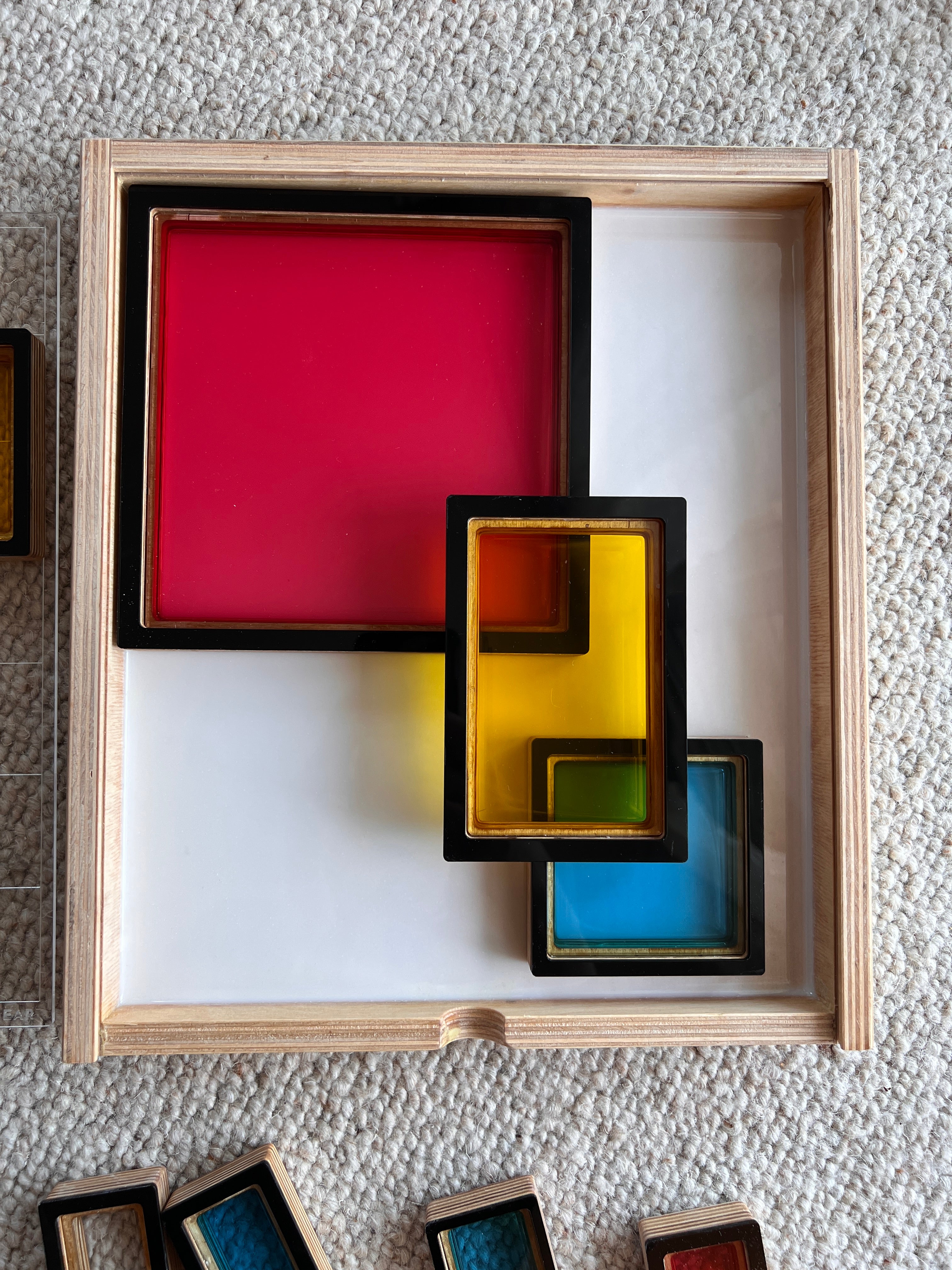 Układanka sensoryczna Little Mondrian – Kreatywny sorter geometryczny 3w1