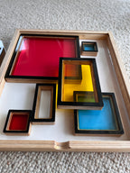 Układanka sensoryczna Little Mondrian – Kreatywny sorter geometryczny 3w1