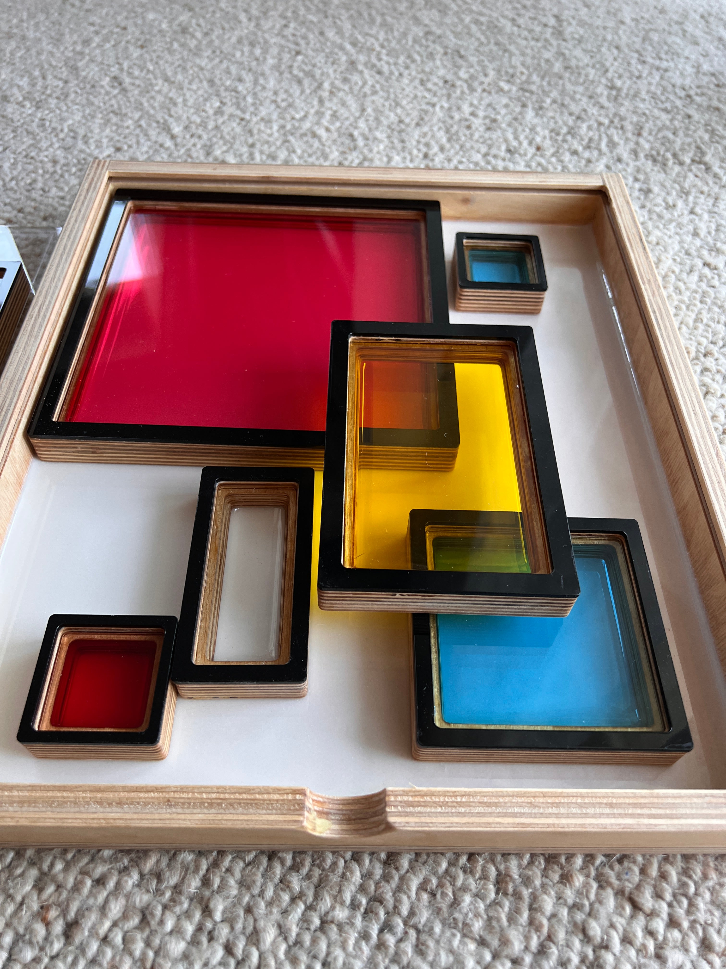 Układanka sensoryczna Little Mondrian – Kreatywny sorter geometryczny 3w1