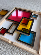 Układanka sensoryczna Little Mondrian – Kreatywny sorter geometryczny 3w1