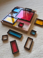 Układanka sensoryczna Little Mondrian – Kreatywny sorter geometryczny 3w1