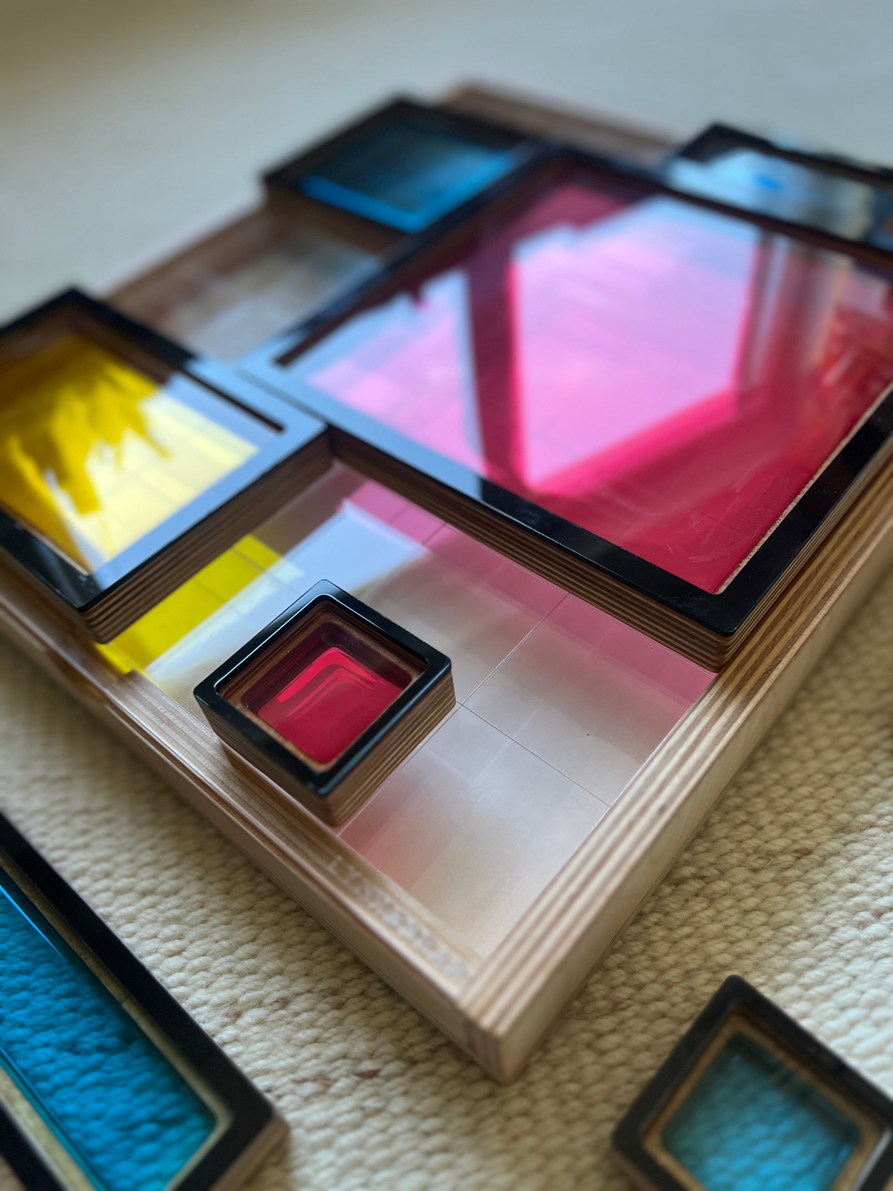Układanka sensoryczna Little Mondrian – Kreatywny sorter geometryczny 3w1