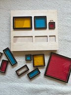 Układanka sensoryczna Little Mondrian – Kreatywny sorter geometryczny 3w1
