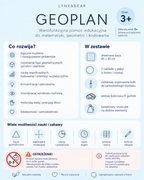 Drewniany geoplan edukacyjny dla dzieci 45 × 45 cm – geometria, kodowanie, ułamki i nauka zegara