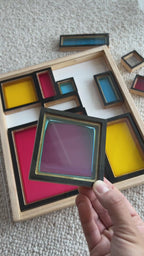 Układanka sensoryczna Little Mondrian – Kreatywny sorter geometryczny 3w1